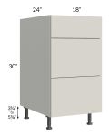 Milan Beige Matte 18" 3-Drawer Base Cabinet