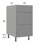Milan Grey Gloss 18" 3-Drawer Base Cabinet