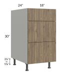 Milan Pecan 18" 3-Drawer Base Cabinet