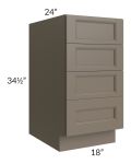 Tuscan Stone 18" 4-Drawer Base Cabinet
