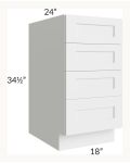 Midtown White Shaker 18" 4-Drawer Base Cabinet