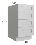18" 4-Drawer Base Cabinet