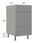 Milan Grey Gloss 18" 4-Drawer Base Cabinet