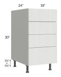 Milan Cream 18" 4-Drawer Base Cabinet