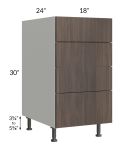 Milan Cafe 18" 4-Drawer Base Cabinet