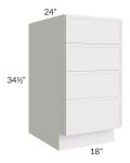Vienna Cloud 18" 4-Drawer Base Cabinet