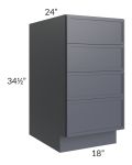 Vienna Indigo 18" 4-Drawer Base Cabinet