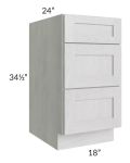 Heather Grey Shaker 18" Drawer Base Cabinet