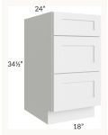 Midtown White Shaker 18" Drawer Base Cabinet