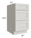 Midtown Light Grey Shaker 18" Drawer Base Cabinet