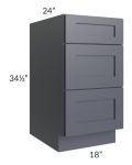 Midtown Indigo Shaker 18" Drawer Base Cabinet