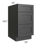 Midtown Black Shaker 18" Drawer Base Cabinet