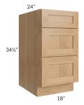 Midtown Timber Shaker 18" Drawer Base Cabinet