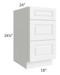 Dakota White 18" Drawer Base Cabinet