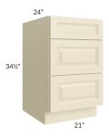Casselton Ivory 21" 3-Drawer Base Cabinet 