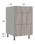 Milan Hazel 21" 3-Drawer Base Cabinet