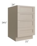 Tuscan Oyster 21" 4-Drawer Base Cabinet