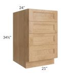 Tuscan Timber 21" 4-Drawer Base Cabinet
