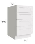 Midtown Cloud Shaker 21" 4-Drawer Base Cabinet