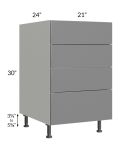 Milan Grey Gloss 21" 4-Drawer Base Cabinet