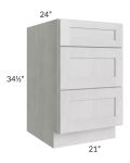 Heather Grey Shaker 21" Drawer Base Cabinet