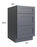 Midtown Indigo Shaker 21" Drawer Base Cabinet