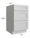 Midtown Painted Grey Shaker 21" Drawer Base Cabinet