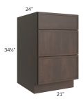 Vienna Kona Brown 21" Drawer Base Cabinet