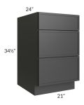 Vienna Black 21" Drawer Base Cabinet