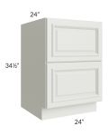 Wellfleet Linen 24" 2-Drawer Base Cabinet - Out of stock through April