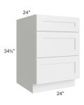 Southport White Shaker 24" 3-Drawer Base Cabinet