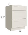 Asheville Cloud Shaker 24" 3-Drawer Base Cabinet