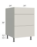Milan Beige Matte 24" 3-Drawer Base Cabinet