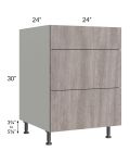 Milan Hazel 24" 3-Drawer Base Cabinet
