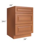 Lexington Cinnamon Glaze 24" 3-Drawer Base Cabinet - Out of stock through June