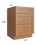 Artisan Walnut Shaker 24" Drawer Base Cabinet