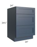 Midtown Blue Shaker 24" Drawer Base Cabinet