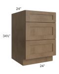 Midtown Mocha Shaker 24" Drawer Base Cabinet