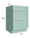 Midtown Mint Green Shaker 24" Drawer Base Cabinet