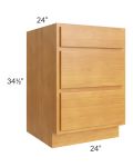 Royal Oak 24" 3-Drawer Base Cabinet