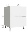 Milan White Gloss 27" 2-Drawer Base Cabinet