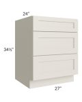Asheville Cloud Shaker 27" 3-Drawer Base Cabinet
