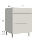 Milan Beige Matte 27" 3-Drawer Base Cabinet