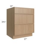 Township Rift Oak 27" 3-Drawer Base Cabinet