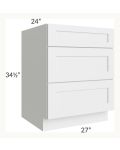 Midtown White Shaker 27" Drawer Base Cabinet