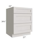 Midtown Light Grey Shaker 27" Drawer Base Cabinet