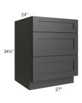 Midtown Black Shaker 27" Drawer Base Cabinet