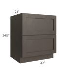 Southport Espresso Shaker 30" 2-Drawer Base Cabinet 