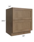 Midtown Mocha Shaker 30" 2-Drawer Base Cabinet