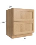 Midtown Timber Shaker 30" 2-Drawer Base Cabinet